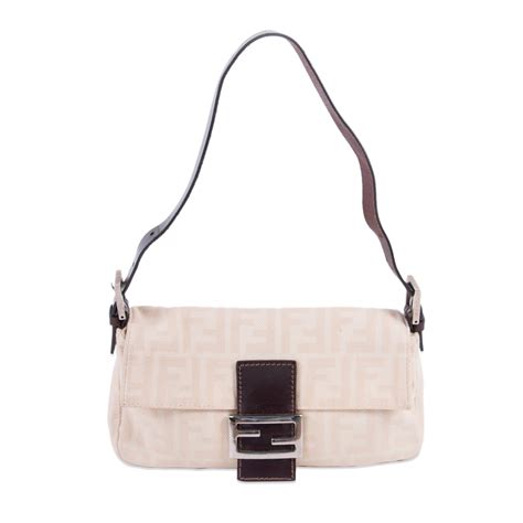 fendi b eige woven fabric and leather shoulder bag|vintage fendi purses for women.